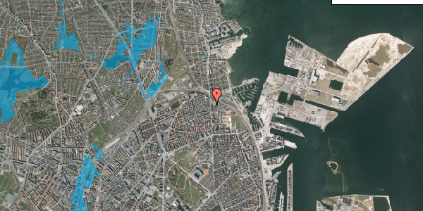 Oversvømmelsesrisiko fra vandløb på Østerbrogade 238, 3. th, 2100 København Ø