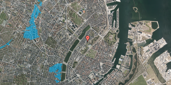 Oversvømmelsesrisiko fra vandløb på Øster Farimagsgade 10, 4. tv, 2100 København Ø
