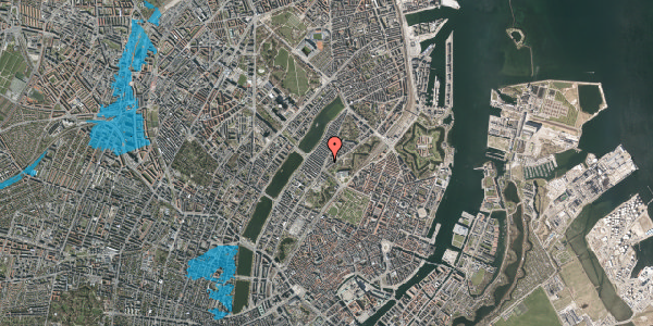 Oversvømmelsesrisiko fra vandløb på Øster Farimagsgade 12, 1. th, 2100 København Ø