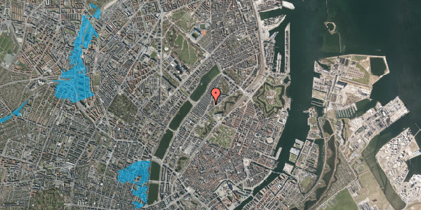 Oversvømmelsesrisiko fra vandløb på Øster Farimagsgade 18A, 2. tv, 2100 København Ø
