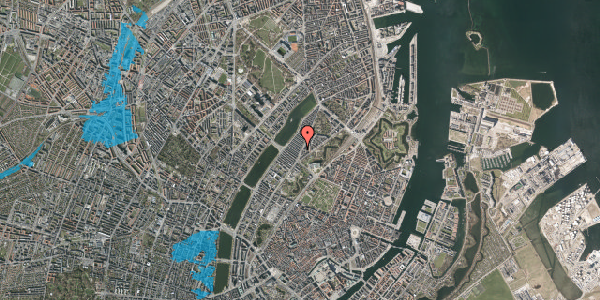 Oversvømmelsesrisiko fra vandløb på Øster Farimagsgade 33, st. , 2100 København Ø