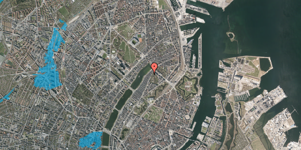 Oversvømmelsesrisiko fra vandløb på Øster Farimagsgade 79, st. th, 2100 København Ø