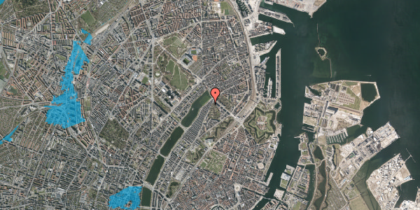 Oversvømmelsesrisiko fra vandløb på Øster Farimagsgade 85, st. tv, 2100 København Ø