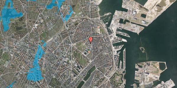Oversvømmelsesrisiko fra vandløb på Østerfælled Torv 40, 1. tv, 2100 København Ø