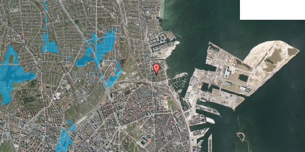 Oversvømmelsesrisiko fra vandløb på Østerled 1, 2. th, 2100 København Ø
