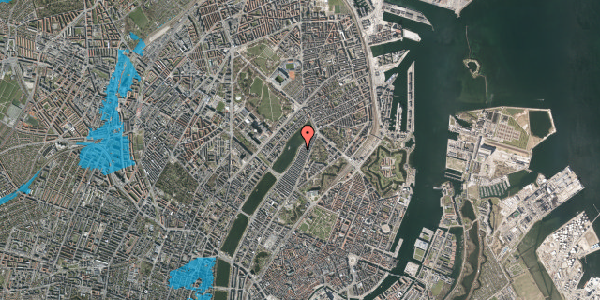 Oversvømmelsesrisiko fra vandløb på Øster Søgade 84, 2100 København Ø