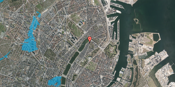 Oversvømmelsesrisiko fra vandløb på Øster Søgade 96, 2. tv, 2100 København Ø