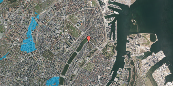 Oversvømmelsesrisiko fra vandløb på Øster Søgade 102, 4. th, 2100 København Ø