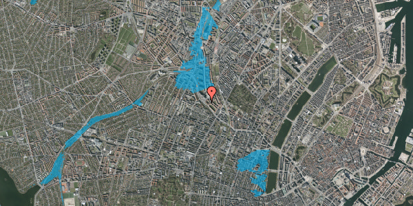 Oversvømmelsesrisiko fra vandløb på Ågade 140, 4. th, 2200 København N