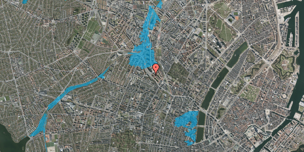 Oversvømmelsesrisiko fra vandløb på Ågade 142, 2. th, 2200 København N