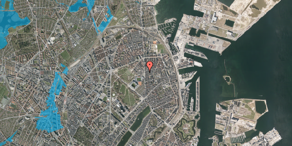 Oversvømmelsesrisiko fra vandløb på Ålborggade 3, 1. tv, 2100 København Ø