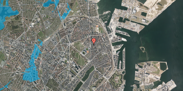 Oversvømmelsesrisiko fra vandløb på Ålborggade 4, 5. tv, 2100 København Ø