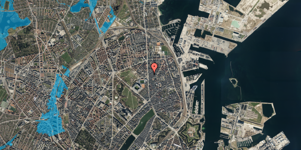 Oversvømmelsesrisiko fra vandløb på Ålborggade 7, 1. tv, 2100 København Ø