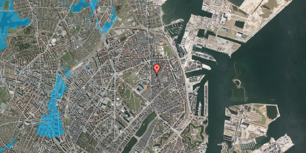 Oversvømmelsesrisiko fra vandløb på Ålborggade 10, 3. tv, 2100 København Ø