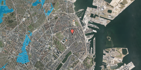 Oversvømmelsesrisiko fra vandløb på Ålborggade 15, 2. th, 2100 København Ø