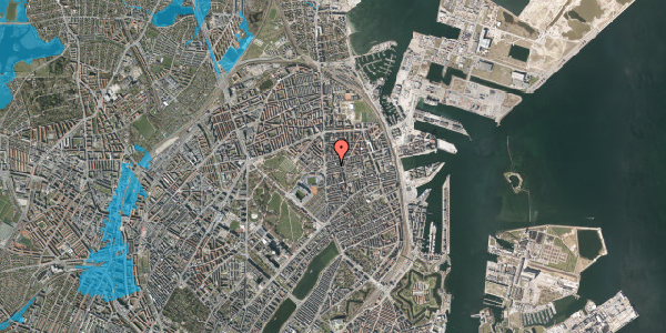 Oversvømmelsesrisiko fra vandløb på Ålborggade 16, 5. tv, 2100 København Ø
