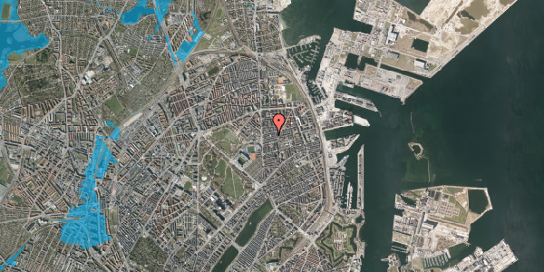 Oversvømmelsesrisiko fra vandløb på Ålborggade 25, 5. tv, 2100 København Ø