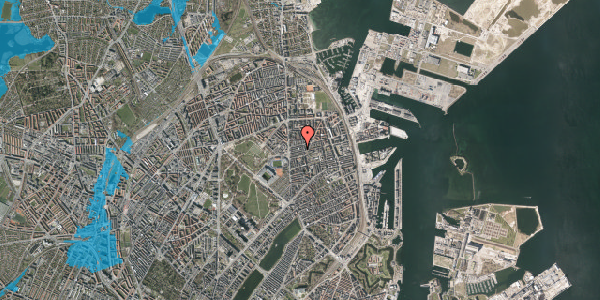 Oversvømmelsesrisiko fra vandløb på Ålborggade 26, 1. tv, 2100 København Ø