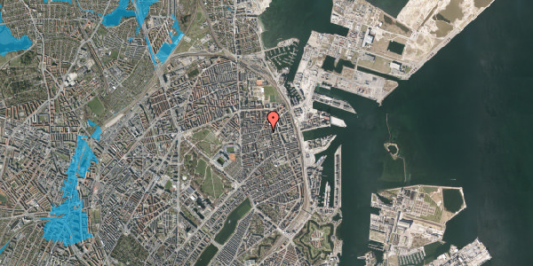 Oversvømmelsesrisiko fra vandløb på Århusgade 72, kl. , 2100 København Ø