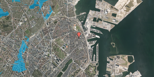 Oversvømmelsesrisiko fra vandløb på Århusgade 81, 2. tv, 2100 København Ø