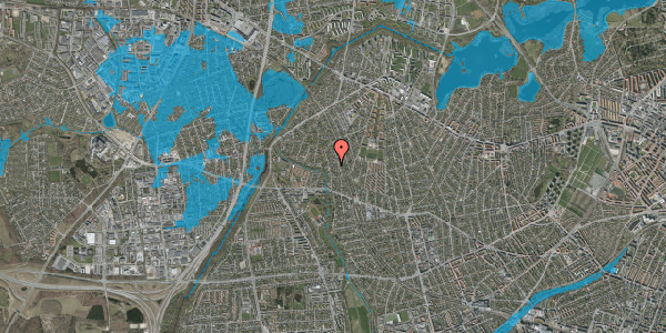 Oversvømmelsesrisiko fra vandløb på Åvendingen 24B, 2700 Brønshøj