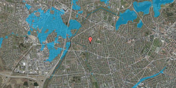 Oversvømmelsesrisiko fra vandløb på Åvendingen 28B, 2700 Brønshøj