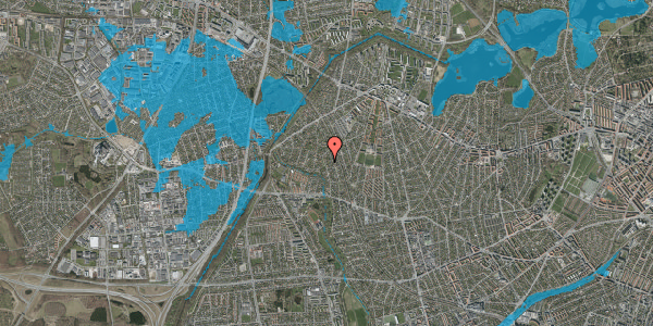 Oversvømmelsesrisiko fra vandløb på Åvendingen 36, 2700 Brønshøj