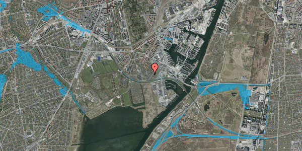Oversvømmelsesrisiko fra vandløb på Hf. Havebyen Mozart 28, 2450 København SV