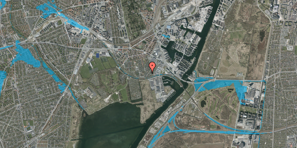 Oversvømmelsesrisiko fra vandløb på Hf. Havebyen Mozart 44, 2450 København SV