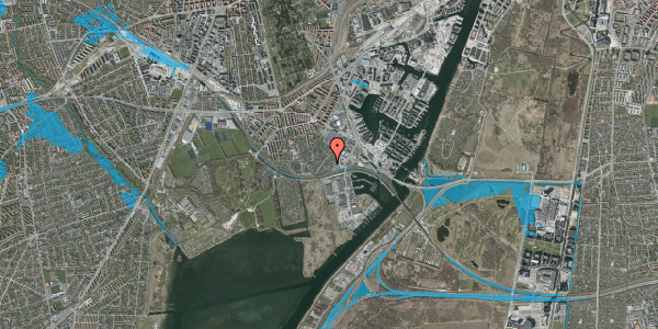 Oversvømmelsesrisiko fra vandløb på Hf. Havebyen Mozart 75, 2450 København SV