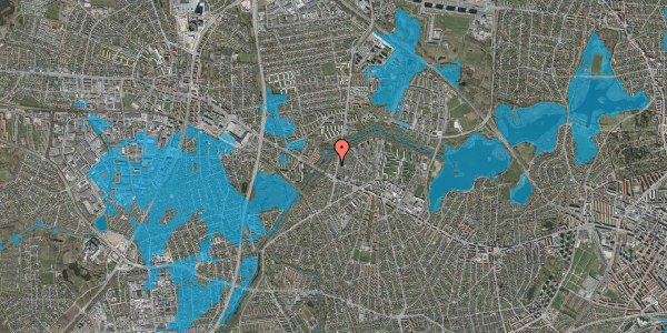 Oversvømmelsesrisiko fra vandløb på Hf. Rosenvang 34, 2700 Brønshøj