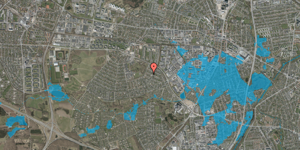 Oversvømmelsesrisiko fra vandløb på Humlevang 7, 2740 Skovlunde
