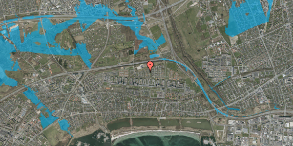 Oversvømmelsesrisiko fra vandløb på Agerlunden 42, 2660 Brøndby Strand
