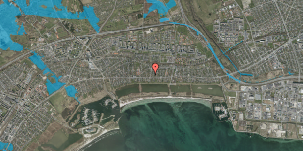 Oversvømmelsesrisiko fra vandløb på Brøndbyvester Strandvej 16, 2660 Brøndby Strand