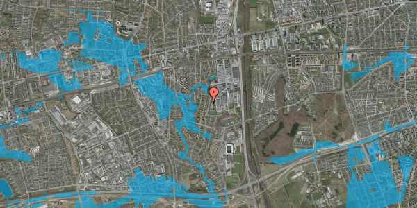 Oversvømmelsesrisiko fra vandløb på Brøndbyvestervej 90, 1. th, 2605 Brøndby