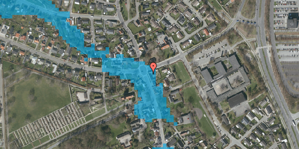 Oversvømmelsesrisiko fra vandløb på Bygaden 59, 2605 Brøndby
