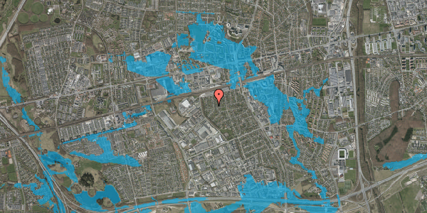 Oversvømmelsesrisiko fra vandløb på Bygmarksvej 1, 2605 Brøndby