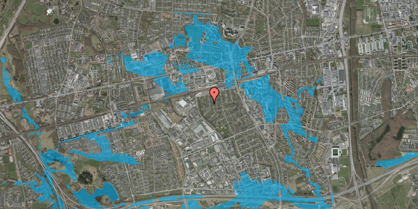 Oversvømmelsesrisiko fra vandløb på Bygmarksvej 3, 2605 Brøndby