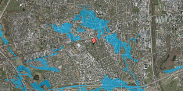 Oversvømmelsesrisiko fra vandløb på Bygmarksvej 4, 2605 Brøndby