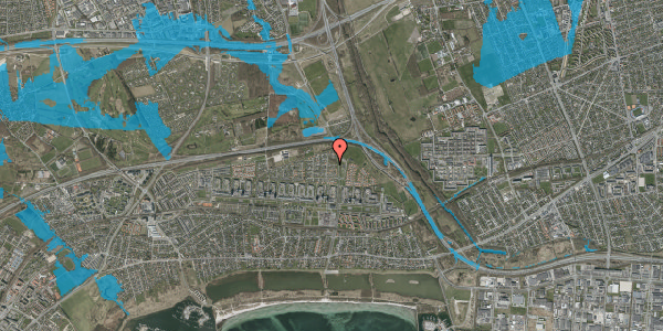 Oversvømmelsesrisiko fra vandløb på Bækkelunden 42, 2660 Brøndby Strand