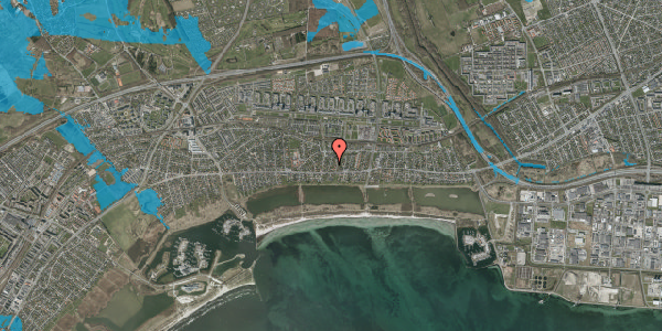 Oversvømmelsesrisiko fra vandløb på Bøgevang 6, 2660 Brøndby Strand