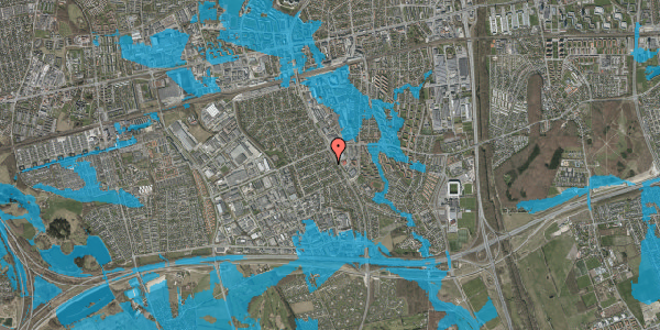 Oversvømmelsesrisiko fra vandløb på Folemarksvej 24, 2605 Brøndby