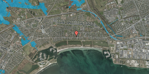 Oversvømmelsesrisiko fra vandløb på Gammel Køge Landevej 734, 2660 Brøndby Strand