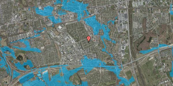 Oversvømmelsesrisiko fra vandløb på Grønnemarksvej 18, 2605 Brøndby