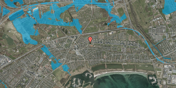 Oversvømmelsesrisiko fra vandløb på Holstedparken 18, 2660 Brøndby Strand