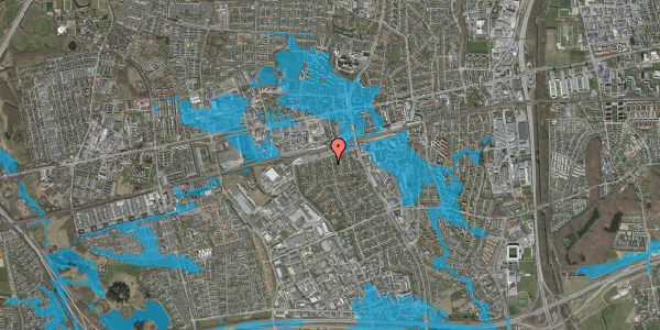 Oversvømmelsesrisiko fra vandløb på Hvedemarksvej 13, 2605 Brøndby
