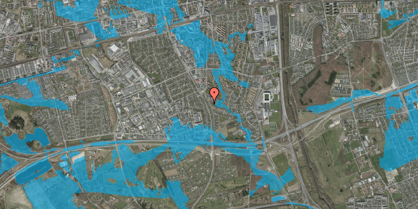 Oversvømmelsesrisiko fra vandløb på Kirkebjerg Allé 126, 2605 Brøndby