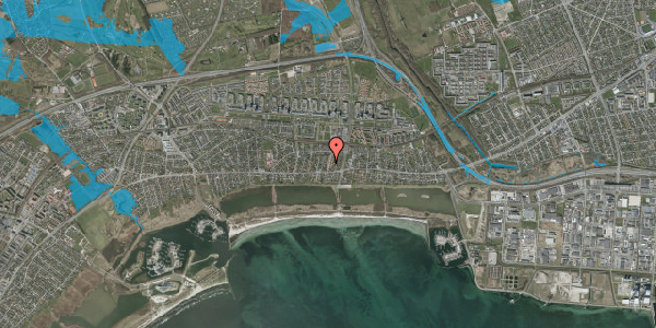 Oversvømmelsesrisiko fra vandløb på Pilevangen 13, 2660 Brøndby Strand