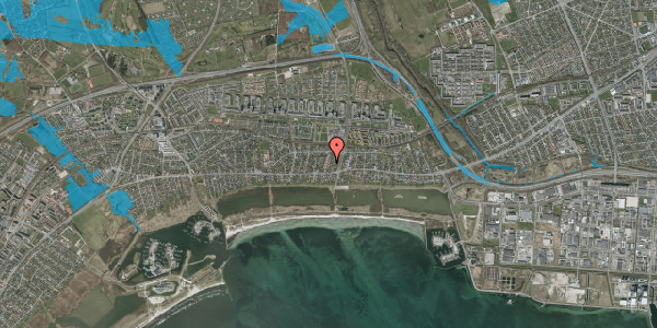 Oversvømmelsesrisiko fra vandløb på Pilevangen 18, 2660 Brøndby Strand