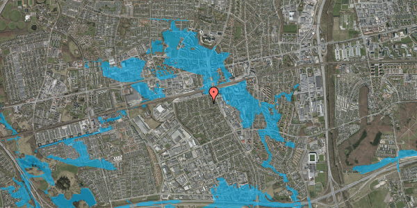Oversvømmelsesrisiko fra vandløb på Plovmarksvej 7, 2605 Brøndby